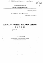 Олигоазотрофные микроорганизмы почвы - тема автореферата по биологии, скачайте бесплатно автореферат диссертации