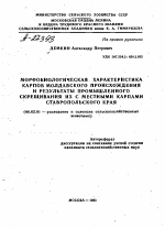 МОРФОБИОЛОГИЧЕСКАЯ ХАРАКТЕРИСТИКА КАРПОВ МОЛДАВСКОГО ПРОИСХОЖДЕНИЯ И РЕЗУЛЬТАТЫ ПРОМЫШЛЕННОГО СКРЕЩИВАНИЯ ИХ С МЕСТНЫМИ КАРПАМИ СТАВРОПОЛЬСКОГО КРАЯ - тема автореферата по сельскому хозяйству, скачайте бесплатно автореферат диссертации