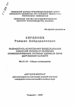 Разработать агротехнику возделывания сахарной свеклы в условиях слабозасоленных луговых сазовых почв Ферганской области - тема автореферата по сельскому хозяйству, скачайте бесплатно автореферат диссертации