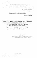 Влияние бактериальных препаратов на картофельную моль phthorimaea operculella zeller (lepidoptera: gelechiidae) - тема автореферата по сельскому хозяйству, скачайте бесплатно автореферат диссертации