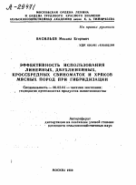 ЭФФЕКТИВНОСТЬ ИСПОЛЬЗОВАНИЯ ЛИНЕЙНЫХ, ДВУХЛИНЕЙНЫХ, КРОССБРЕДНЫХ СВИНОМАТОК И ХРЯКОВ МЯСНЫХ ПОРОД ПРИ ГИБРИДИЗАЦИИ - тема автореферата по сельскому хозяйству, скачайте бесплатно автореферат диссертации