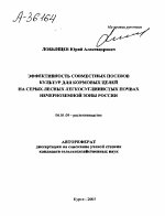 ЭФФЕКТИВНОСТЬ СОВМЕСТНЫХ ПОСЕВОВ КУЛЬТУР ДЛЯ КОРМОВЫХ ЦЕЛЕЙ НА СЕРЫХ ЛЕСНЫХ ЛЕГКОСУГЛИНИСТЫХ ПОЧВАХ НЕЧЕРНОЗЕМНОЙ ЗОНЫ РОССИИ - тема автореферата по сельскому хозяйству, скачайте бесплатно автореферат диссертации