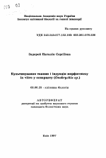 Культивирование тканей и индукция морфогенезаin vitro у эспарцета (Onobrychis sp.)" - тема автореферата по биологии, скачайте бесплатно автореферат диссертации