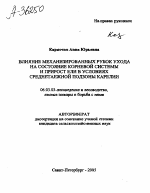 ВЛИЯНИЕ МЕХАНИЗИРОВАННЫХ РУБОК УХОДА НА СОСТОЯНИЕ КОРНЕВОЙ СИСТЕМЫ И ПРИРОСТ ЕЛИ В УСЛОВИЯХ СРЕДНЕТАЕЖНОЙ ПОДЗОНЫ КАРЕЛИИ - тема автореферата по сельскому хозяйству, скачайте бесплатно автореферат диссертации