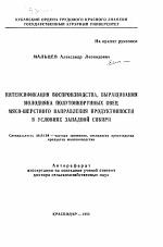 Интенсификация воспроизводства, выращивания молодняка полутонкорунных овец мясо-шерстного направления продуктивности в условиях Западной Сибири - тема автореферата по сельскому хозяйству, скачайте бесплатно автореферат диссертации