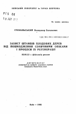 Защита штамбов плодовых деревьев от повреждения солнечными ожогами и процессы их регенерации. - тема автореферата по биологии, скачайте бесплатно автореферат диссертации