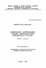 Физическое картирование генома цианобактерии Synechocystus sp. PCC 6803 - тема автореферата по биологии, скачайте бесплатно автореферат диссертации