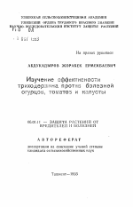 Изучение эффективности триходермина против болезней огурцов, томатов и капусты - тема автореферата по сельскому хозяйству, скачайте бесплатно автореферат диссертации