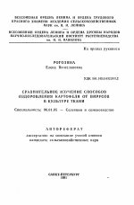 Сравнительное изучение способов оздоровления картофеля от вирусов в культуре ткани - тема автореферата по сельскому хозяйству, скачайте бесплатно автореферат диссертации