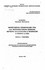 Молекулярное клонирование гена recA Propionibacterium shermanii, изучение его структуры и экспрессии в клетках E. coli - тема автореферата по биологии, скачайте бесплатно автореферат диссертации