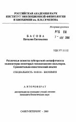 Различные аспекты субстратной специфичностихолинэстераз некоторых тихоокеанских кальмаров.Сравнительно-кинетический анализ - тема автореферата по биологии, скачайте бесплатно автореферат диссертации