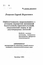 Эффективность выращивания и откорма кастратов казахской белоголовой, симментальской, шаролезской пород и их двухпородных помесей - тема автореферата по сельскому хозяйству, скачайте бесплатно автореферат диссертации