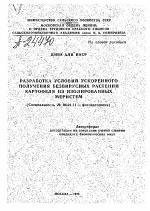 РАЗРАБОТКА УСЛОВИЙ УСКОРЕННОГО ПОЛУЧЕНИЯ БЕЗВИРУСНЫХ РАСТЕНИЙ КАРТОФЕЛЯ ИЗ ИЗОЛИРОВАННЫХ. МЕРИСТЕМ - тема автореферата по сельскому хозяйству, скачайте бесплатно автореферат диссертации