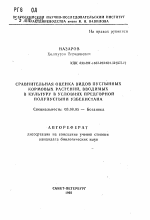 Сравнительная оценка видов пустынных кормовых растений, вводимых в культуру в условиях предгорной полупустыни Узбекистана - тема автореферата по биологии, скачайте бесплатно автореферат диссертации