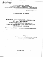 ВЛИЯНИЕ ДВИГАТЕЛЬНОЙ АКТИВНОСТИ НА РОСТ, РАЗВИТИЕ, УГЛЕВОДНО-ЛИПИДНЫЙ ОБМЕН И ВОСПРОИЗВОДИТЕЛЬНУЮ ФУНКЦИЮ ПЛЕМЕННЫХ БЫЧКОВ - тема автореферата по биологии, скачайте бесплатно автореферат диссертации