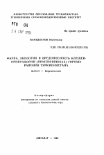 Фауна, экология и вредоносность клещей-орнитодорин (0RNITH0D0RINAE) горных районов Туркменистана - тема автореферата по биологии, скачайте бесплатно автореферат диссертации