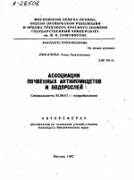 АССОЦИАЦИИ ПОЧВЕННЫХ АКТИНОМИЦЕТОВ И ВОДОРОСЛЕЙ - тема автореферата по биологии, скачайте бесплатно автореферат диссертации