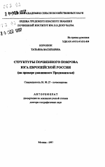 Структуры почвенного покрова юга Европейской России - тема автореферата по биологии, скачайте бесплатно автореферат диссертации