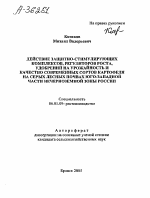 ДЕЙСТВИЕ ЗАЩИТНО-СТИМУЛИРУЮЩИХ КОМПЛЕКСОВ, РЕГУЛЯТОРОВ РОСТА, УДОБРЕНИЙ НА УРОЖАЙНОСТЬ И КАЧЕСТВО СОВРЕМЕННЫХ СОРТОВ КАРТОФЕЛЯ НА СЕРЫХ ЛЕСНЫХ ПОЧВАХ ЮГО-ЗАПАДНОЙ ЧАСТИ НЕЧЕРНОЗЕМНОЙ ЗОНЫ РОССИИ - тема автореферата по сельскому хозяйству, скачайте бесплатно автореферат диссертации