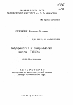 Морфология и эмбриология видов Tulipa - тема автореферата по биологии, скачайте бесплатно автореферат диссертации