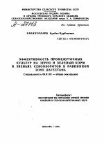 ЭФФЕКТИВНОСТЬ ПРОМЕЖУТОЧНЫХ КУЛЬТУР НА ЗЕРНО И ЗЕЛЕНЫЙ КОРМ В ЗВЕНЬЯХ СЕВООБОРОТОВ В РАВНИННОЙ ЗОНЕ ДАГЕСТАНА - тема автореферата по сельскому хозяйству, скачайте бесплатно автореферат диссертации