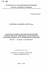 Изучение лучших образцов коллекции озимой мягкой пшеницы Азербайджана и использование их в селекции на качество - тема автореферата по сельскому хозяйству, скачайте бесплатно автореферат диссертации