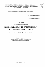 Микроморфология естественных и антропогенных почв - тема автореферата по сельскому хозяйству, скачайте бесплатно автореферат диссертации