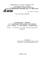 ПЛЕМЕННАЯ ОЦЕНКА И СОВЕРШЕНСТВОВАНИЕ МАТОЧНЫХ СТАД КАРПА В ПРУДОВЫХ ХОЗЯЙСТВАХ - тема автореферата по сельскому хозяйству, скачайте бесплатно автореферат диссертации