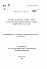 Ресурсы съедобных грибов в лесах Заволжской песчаной низменной равнины Республики Марий Эл - тема автореферата по сельскому хозяйству, скачайте бесплатно автореферат диссертации