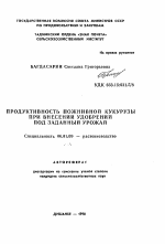 Продуктивность пожнивной кукурузы при внесении удобрений под заданный урожай - тема автореферата по сельскому хозяйству, скачайте бесплатно автореферат диссертации