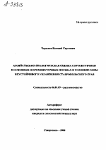 ХОЗЯЙСТВЕННО-БИОЛОГИЧЕСКАЯ ОЦЕНКА СОРТОВ ГРЕЧИХИ В ОСНОВНЫХ И ПРОМЕЖУТОЧНЫХ ПОСЕВАХ В УСЛОВИЯХ ЗОНЫ НЕУСТОЙЧИВОГО УВЛАЖНЕНИЯ СТАВРОПОЛЬСКОГО КРАЯ - тема автореферата по сельскому хозяйству, скачайте бесплатно автореферат диссертации