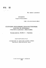 Селекция популяции злокачественных клеток по признаку "частота клеток с мостами" - тема автореферата по биологии, скачайте бесплатно автореферат диссертации