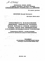 ЭФФЕКТИВНОСТЬ ИСПОЛЬЗОВАНИЯ ЛИНЕЙНЫХ СВИНОМАТОК КРУПНОЙ БЕЛОЙ ПОРОДЫ И ХРЯКОВ ЛАНДРАС РАЗНЫХ ТИПОВ ПРИ ГИБРИДИЗАЦИИ В УСЛОВИЯХ ПРОМЫШЛЕННОЙ ТЕХНОЛОГИИ - тема автореферата по сельскому хозяйству, скачайте бесплатно автореферат диссертации