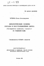 Биологические основы охраны и восстановления джека (Chlanydotis undulata (Jacqin)) в Узбекистане - тема автореферата по биологии, скачайте бесплатно автореферат диссертации