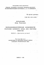 Морфофизиологические особенности растения хлебного злака как системы побегов - тема автореферата по биологии, скачайте бесплатно автореферат диссертации