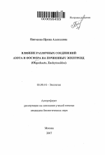 Влияние различных соединений азота и фосфора на почвенных энхитреид - тема автореферата по биологии, скачайте бесплатно автореферат диссертации