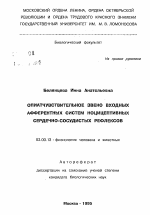 Опиатчувствительное звено входных афферентных систем ноцицептивных сердечно-сосудистых рефлексов - тема автореферата по биологии, скачайте бесплатно автореферат диссертации