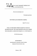 Роль ассоциации глицеральдегид - 3 - фосфат - дегидрогеназы с другими ферментами в регуляции образования 2,3-дифосфоглицерата в эритроцитах - тема автореферата по биологии, скачайте бесплатно автореферат диссертации