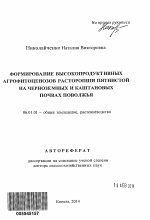 Формирование высокопродуктивных агрофитоценозов расторопши пятнистой на черноземных и каштановых почвах Поволжья - тема автореферата по сельскому хозяйству, скачайте бесплатно автореферат диссертации