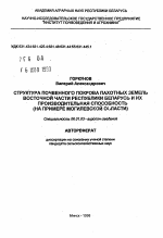 Структура почвенного покрова пахотных земель восточной части Республики Беларусь и их производительная способность (на примере Могилевской области) - тема автореферата по сельскому хозяйству, скачайте бесплатно автореферат диссертации