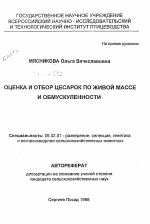 Оценка и отбор цесарок по живой массе и обмускуленности - тема автореферата по сельскому хозяйству, скачайте бесплатно автореферат диссертации