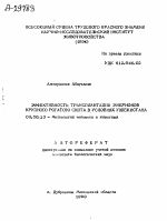 ЭФФЕКТИВНОСТЬ ТРАНСПЛАНТАЦИИ ЭМБРИОНОВ КРУПНОГО РОГАТОГО СКОТА В УСЛОВИЯХ УЗБЕКИСТАНА - тема автореферата по биологии, скачайте бесплатно автореферат диссертации