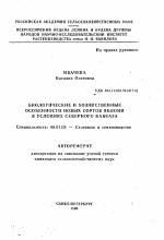 Биологические и хозяйственные особенности новых сортов яблони в условиях Северного Кавказа - тема автореферата по сельскому хозяйству, скачайте бесплатно автореферат диссертации
