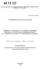 Влияние способов и глубины основной обработки чернозема обыкновенного на свойства почвы и урожайность культур - тема автореферата по сельскому хозяйству, скачайте бесплатно автореферат диссертации