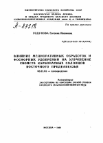 ВЛИЯНИЕ МЕЛИОРАТИВНЫХ ОБРАБОТОК И ФОСФОРНЫХ УДОБРЕНИЙ НА УЛУЧШЕНИЕ СВОЙСТВ КАРБОНАТНЫХ СОЛОНЦОВ ВОСТОЧНОГО ПРЕДКАВКАЗЬЯ - тема автореферата по сельскому хозяйству, скачайте бесплатно автореферат диссертации