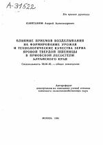 ВЛИЯНИЕ ПРИЕМОВ ВОЗДЕЛЫВАНИЯ НА ФОРМИРОВАНИЕ УРОЖАЯ И ТЕХНОЛОГИЧЕСКИЕ КАЧЕСТВА ЗЕРНА ЯРОВОЙ ТВЕРДОЙ ПШЕНИЦЫ В ПРИОБСКОЙ ЛЕСОСТЕПИ АЛТАЙСКОГО КРАЯ - тема автореферата по сельскому хозяйству, скачайте бесплатно автореферат диссертации