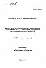 ВЛИЯНИЕ ГЕНОВ, ДЕТЕРМИНИРУЮЩИХ ТИП ЛИСТА, ОКРАСКУ И ФОРМУ СЕМЯН У ГОРОХА, НА ПРОЯВЛЕНИЕ КОЛИЧЕСТВЕННЫХ ПРИЗНАКОВ И ПЮДУКТИВНОСТЬ РАСТЕНИЙ - тема автореферата по сельскому хозяйству, скачайте бесплатно автореферат диссертации