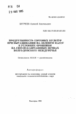 Продуктивность сорговых культур при выращивании на зеленую массу в условиях орошения на светло-каштановых почвах Волго-Донского междуречья - тема автореферата по сельскому хозяйству, скачайте бесплатно автореферат диссертации