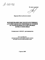 ФОРМИРОВАНИЕ ВЫСОКОПРОДУКТИВНЫХ АГРОФИТОЦЕНОЗОВ ПШЕНИЦЫ И ГРЕЧИХИ НА ЧЕРНОЗЕМНЫХ И КАШТАНОВЫХ ПОЧВАХ ПОВОЛЖЬЯ - тема автореферата по сельскому хозяйству, скачайте бесплатно автореферат диссертации