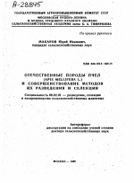 ОТЕЧЕСТВЕННЫЕ ПОРОДЫ ПЧЕЛ (APIS MELLIFERA L.) И СОВЕРШЕНСТВОВАНИЕ МЕТОДОВ ИХ РАЗВЕДЕНИЯ И СЕЛЕКЦИИ - тема автореферата по сельскому хозяйству, скачайте бесплатно автореферат диссертации